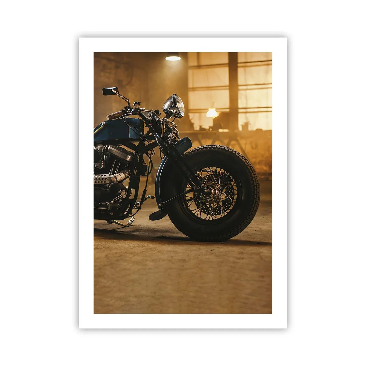 Affiche - Poster - Moto dans un atelier élégant - 50x70cm - Je peux tout - Décoration murale moderne pour le salon et la chambre ARTTOR