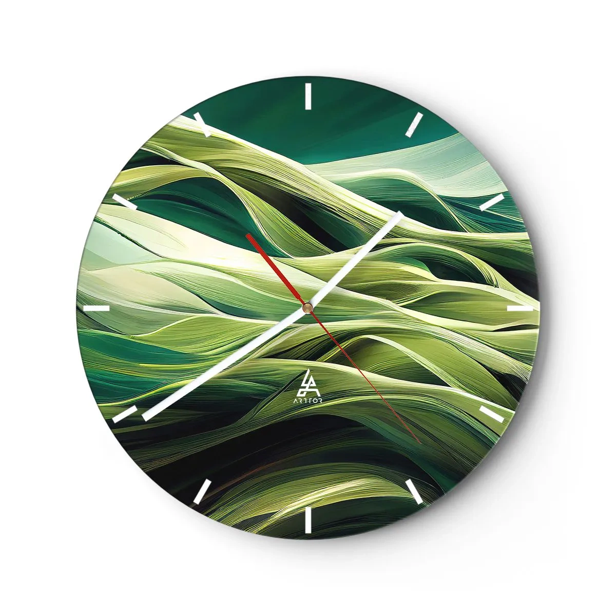 Horloge murale - Pendule murale - Jeu de vert abstrait - 40x40 cm
