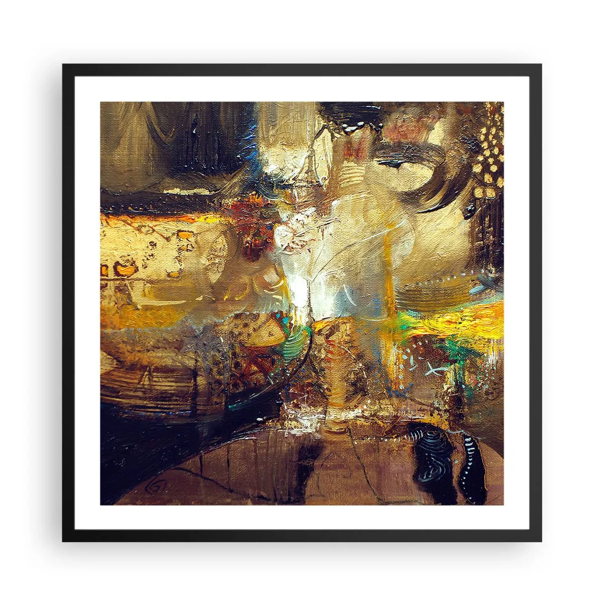 Affiche dans un cadre noir - Poster - Froid, tiède, chaud - 60x60 cm