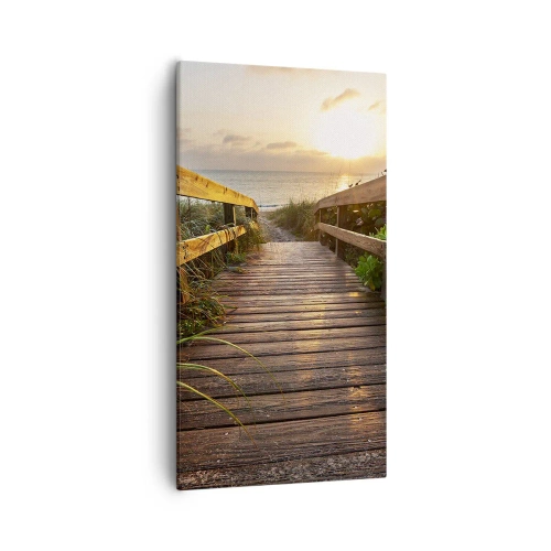 Impression sur toile - Image sur toile - Tout droit vers le rivage - 55x100 cm