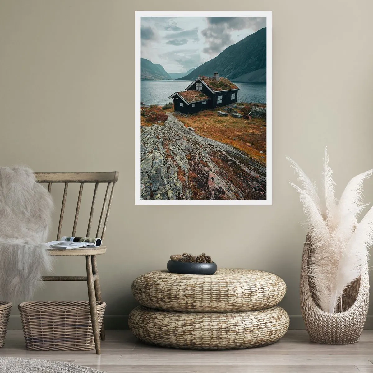 Affiche - Poster - Une station estivale au bord du fjord - 61x91 cm