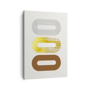 Impression sur toile - Image sur toile - Motif abstrait de trois formes géométriques - 50x70cm - Ooo! - Décoration murale moderne pour le salon et la chambre ARTTOR