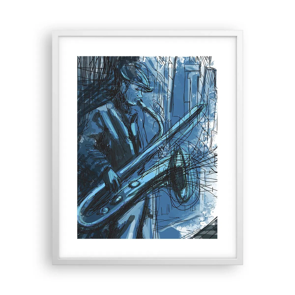 Affiche dans un cadre blanc - Poster - Rhapsodie urbaine - 40x50 cm