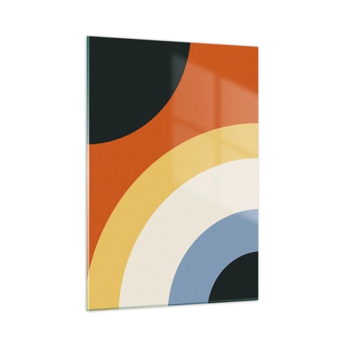 Impression sur verre - Image sur verre - Arcs colorés abstraits sur un fond de verre - 50x70cm - Vers son soi - Décoration murale moderne pour le salon et la chambre ARTTOR