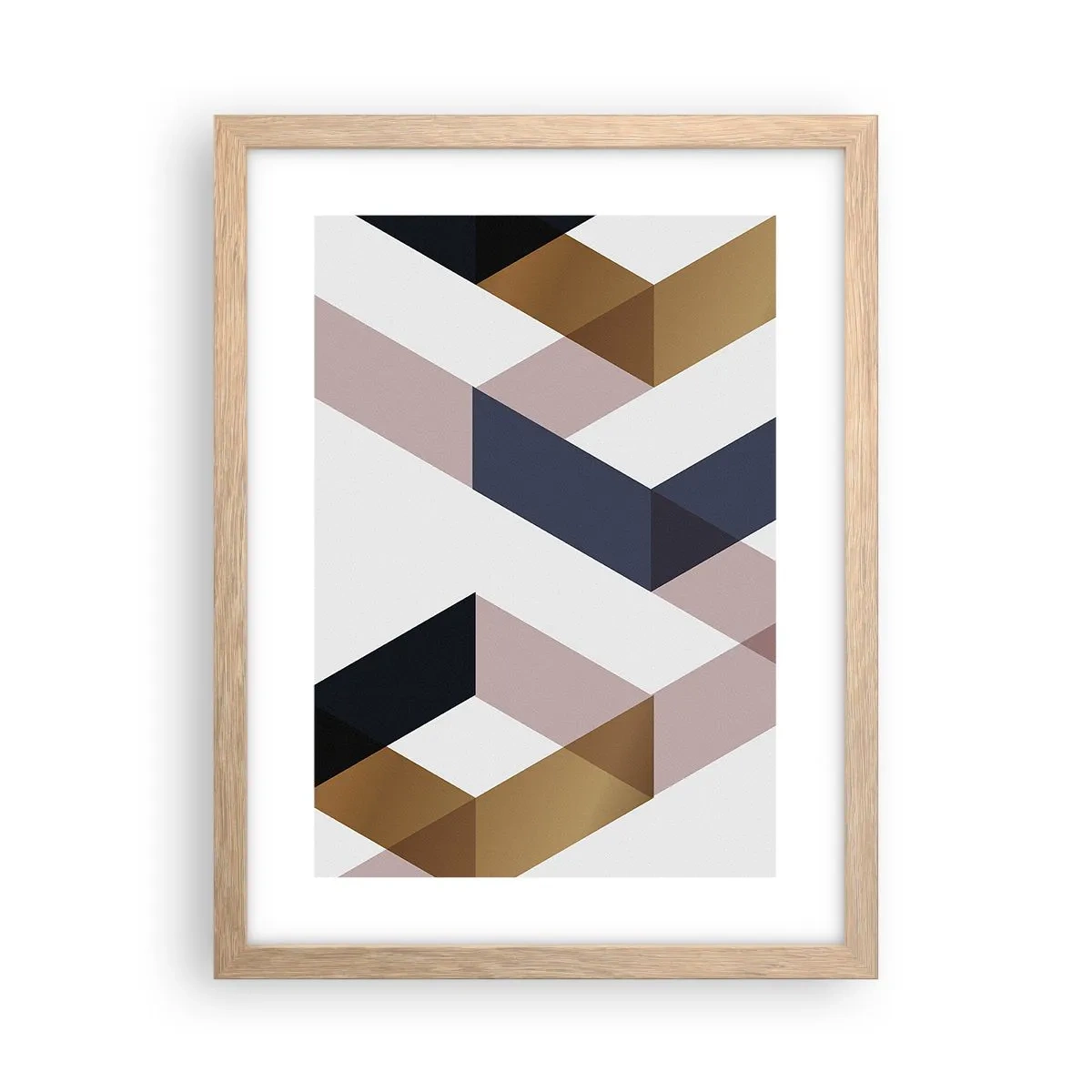 Affiche dans un chêne clair - Poster - Plats et angles - 30x40 cm