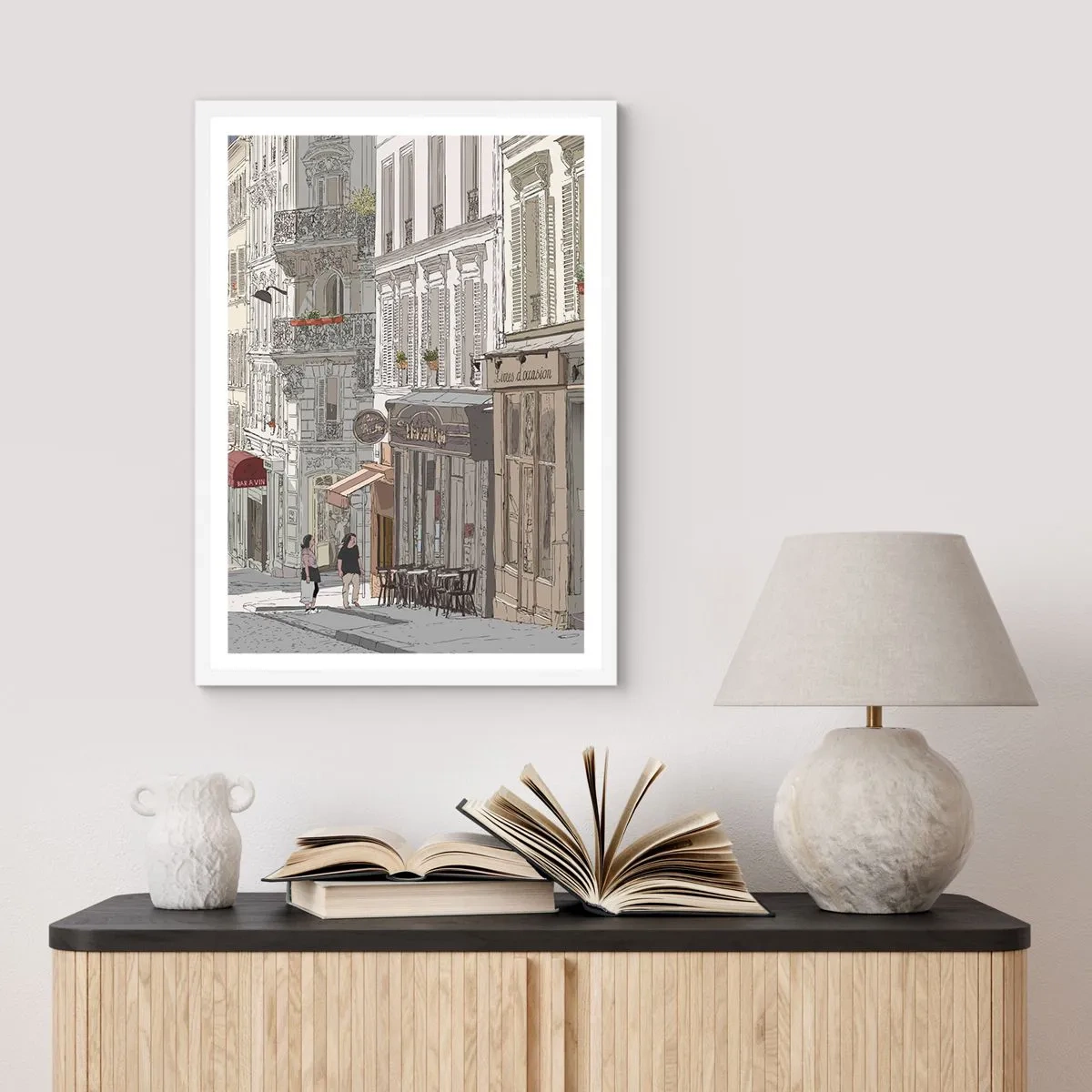 Affiche dans un cadre blanc - Poster - Joie de la ville - 50x70 cm