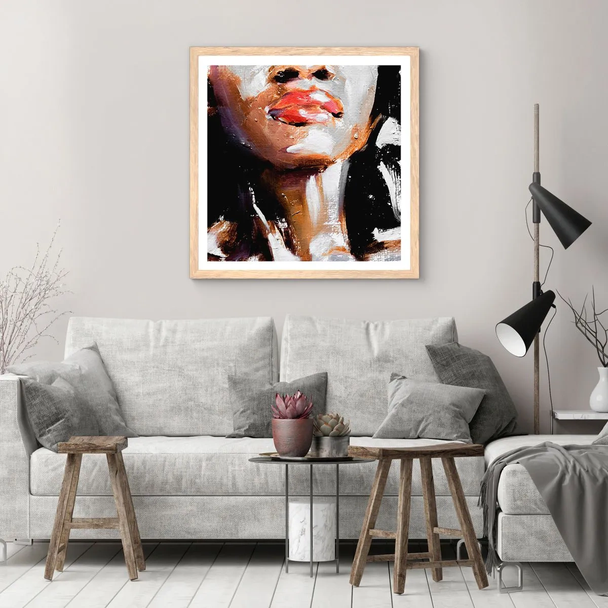 Affiche dans un chêne clair - Poster - Fierté sans préjugés - 50x50 cm