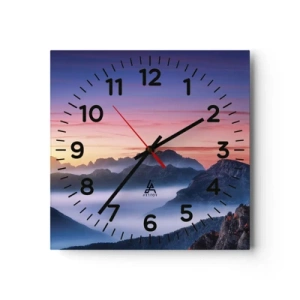 Horloge murale - Pendule murale - Au-dessus des vallées - 30x30 cm