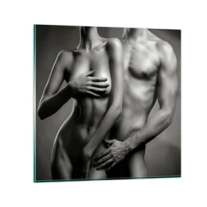 Impression sur verre - Image sur verre - Adam et Eve - 40x40 cm