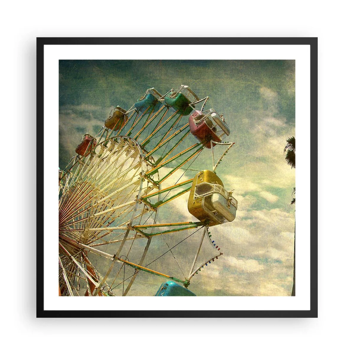 Affiche dans un cadre noir - Poster - On va faire la fête - 60x60 cm