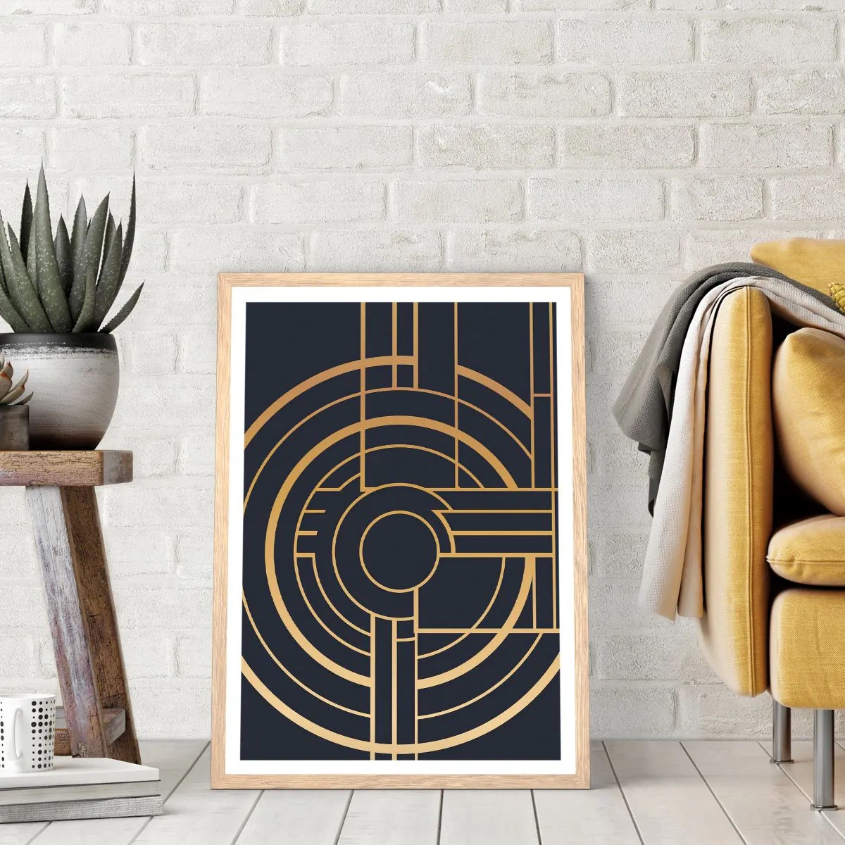 Affiche dans un chêne clair - Poster - Rotation des éléments - 70x100 cm