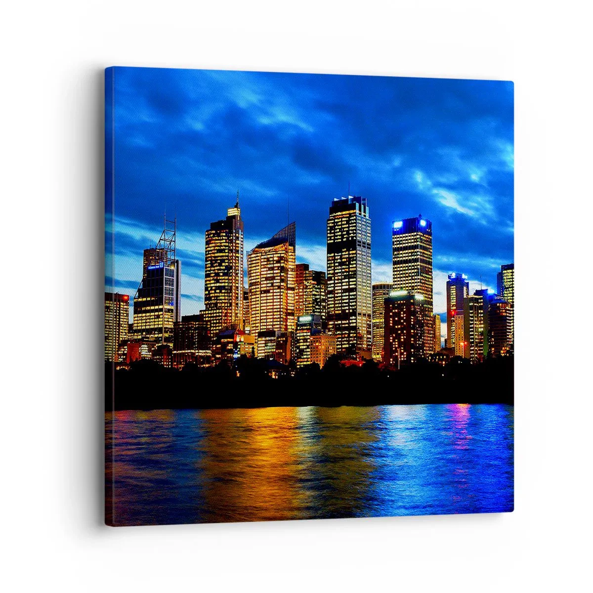 Impression sur toile - Image sur toile - Une nuit de lumières et de couleurs - 30x30 cm