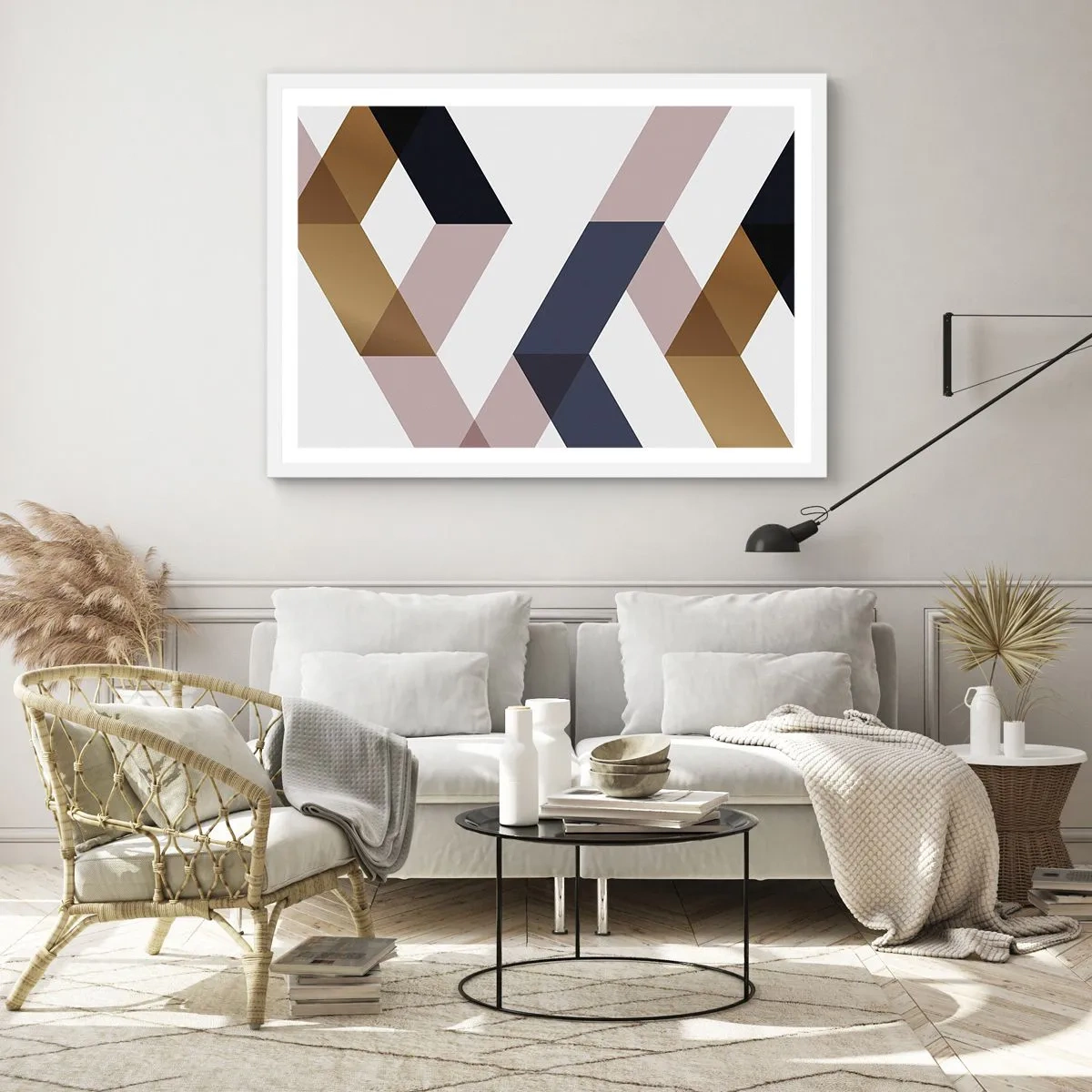 Affiche dans un cadre blanc - Poster - Plats et angles - 100x70 cm