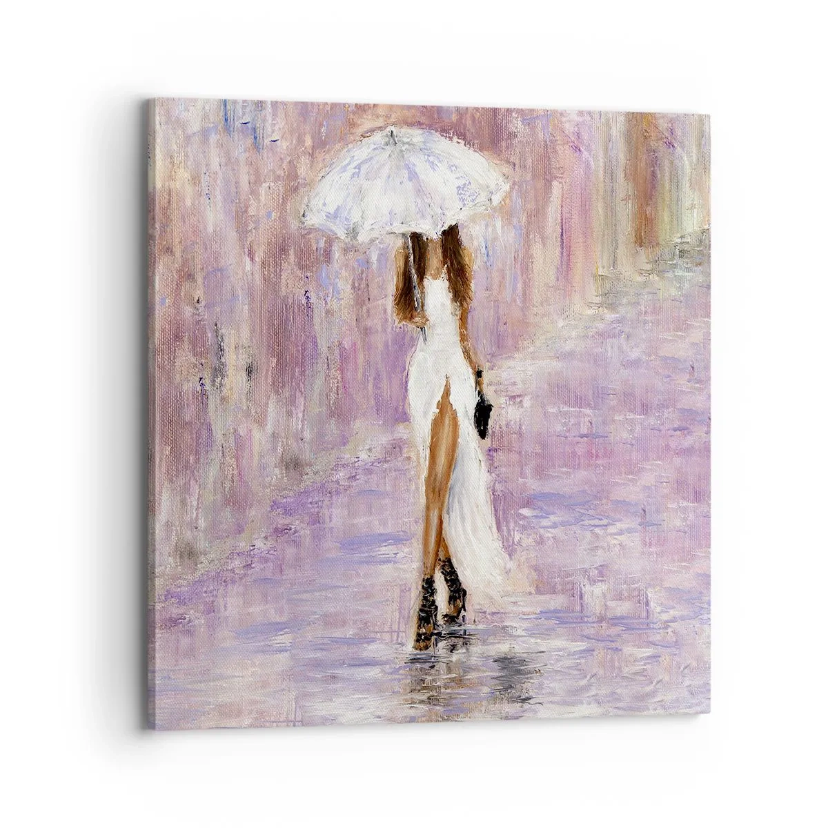 Impression sur toile - Image sur toile - Sous la pluie lilas - 70x70 cm