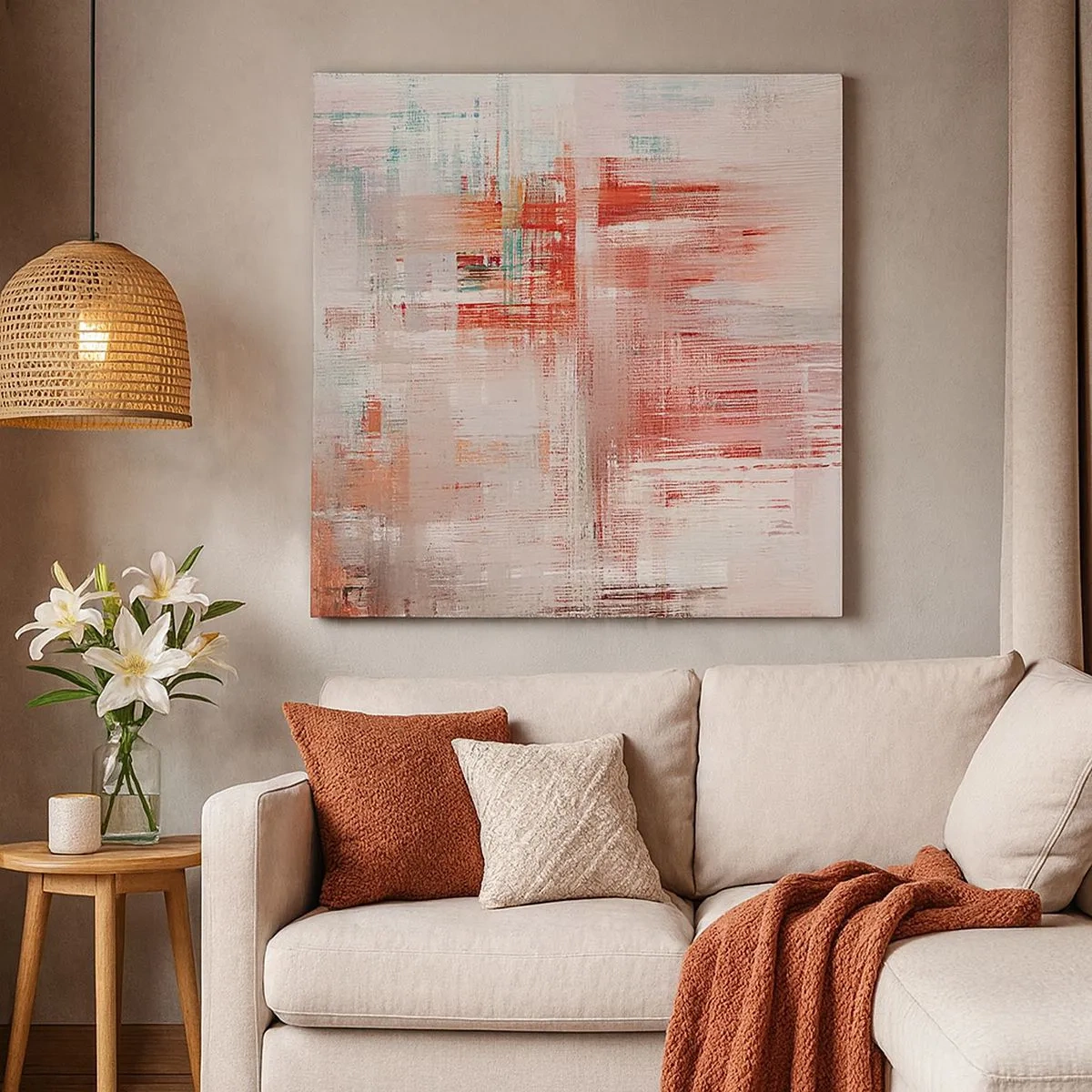 Impression sur toile - Image sur toile - Brumeux. Mais rose - 30x30 cm