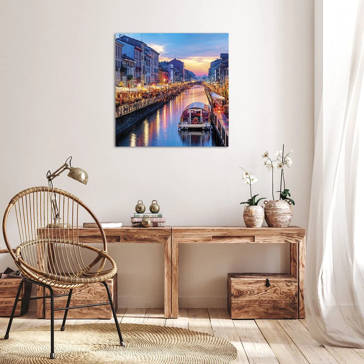 Impression sur toile - Image sur toile - Soirée de lumière et de jeu - 70x70 cm