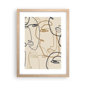 Affiche dans un chêne clair - Poster - Portrait multiplié - 30x40 cm