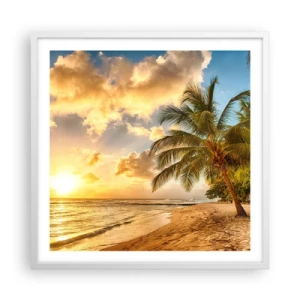 Affiche dans un cadre blanc - Poster - Été éternel, toujours des vacances - 60x60 cm