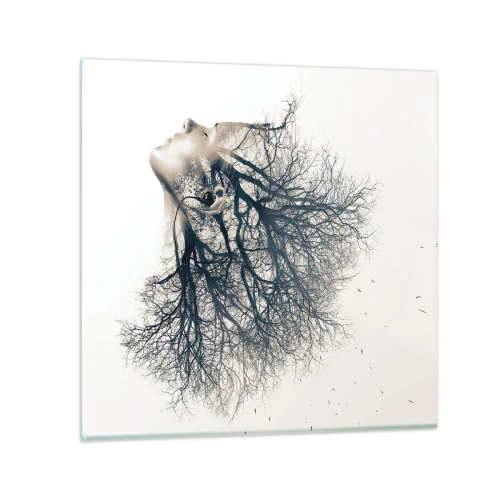 Impression sur verre - Image sur verre - Écouter le murmure des arbres - 70x70 cm