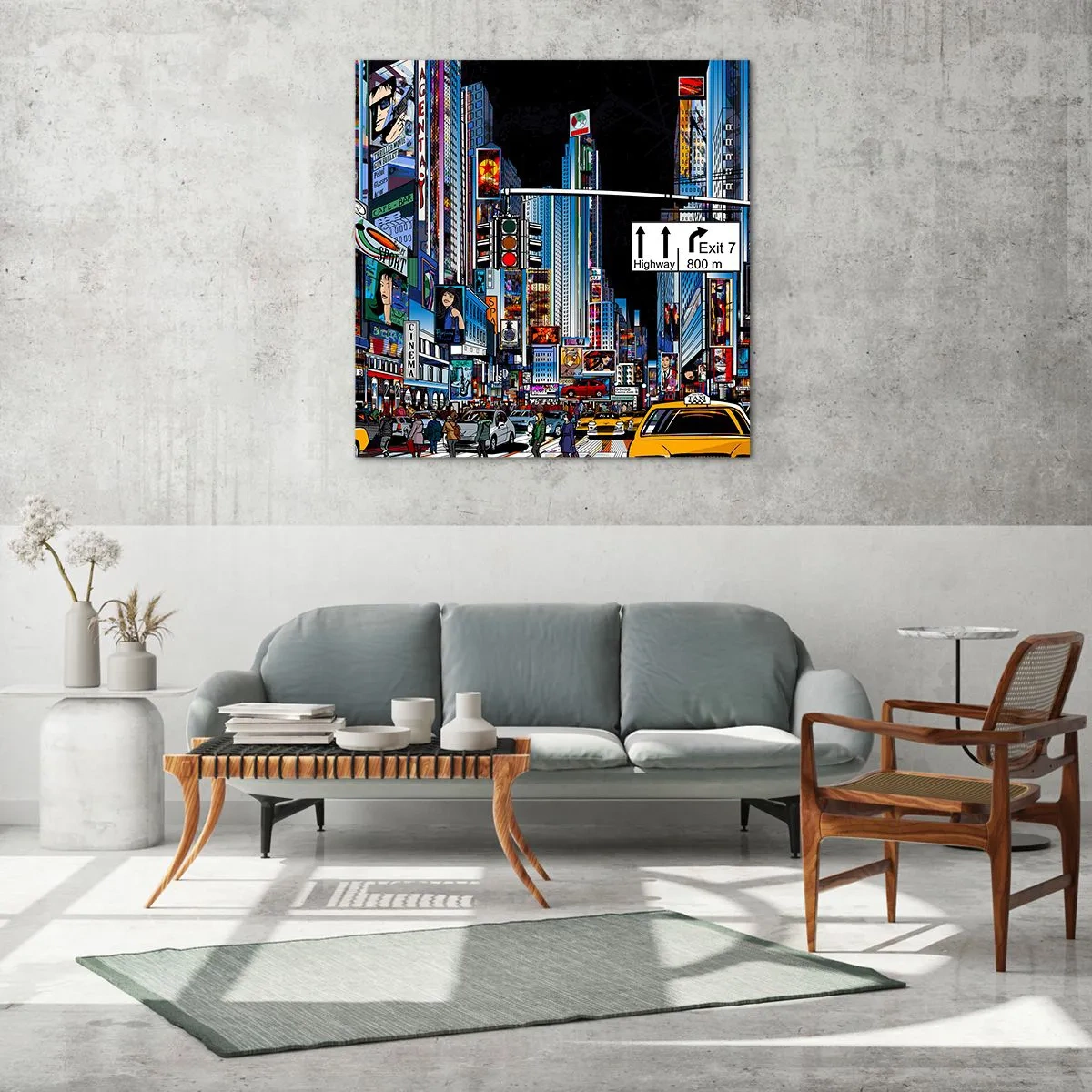 Impression sur verre - Image sur verre - Grande nuit de bande dessinée - 70x70 cm