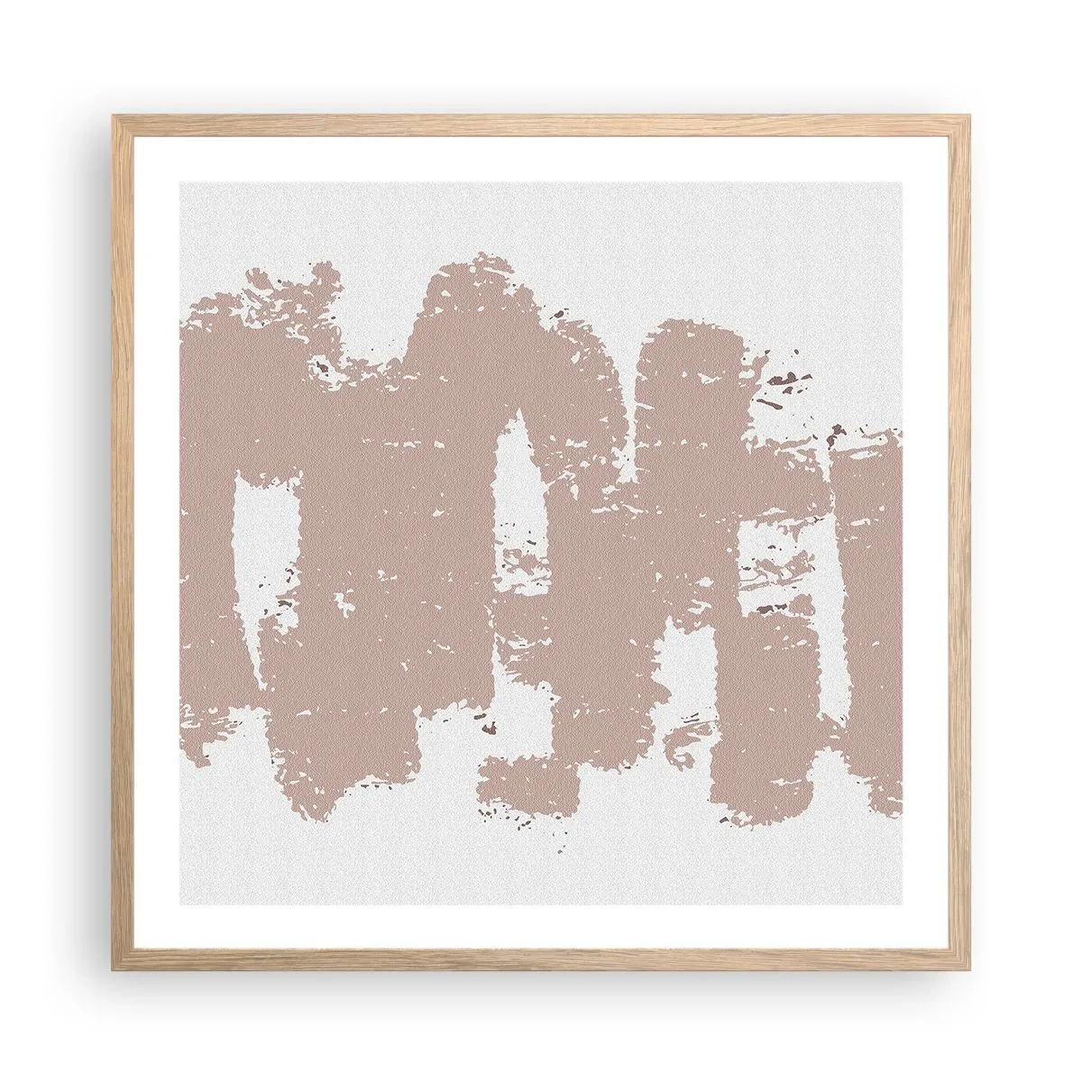 Affiche dans un chêne clair - Poster - Abstraction en rose tendre - 60x60 cm
