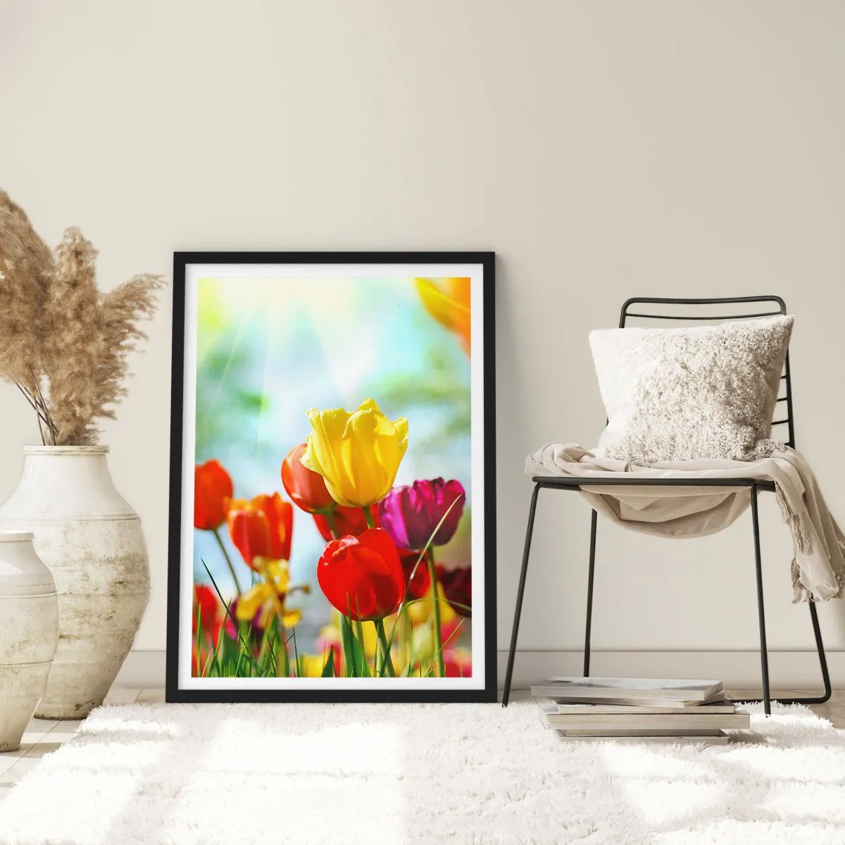 Affiche dans un cadre noir - Poster - Toutes les couleurs du soleil - 70x100 cm