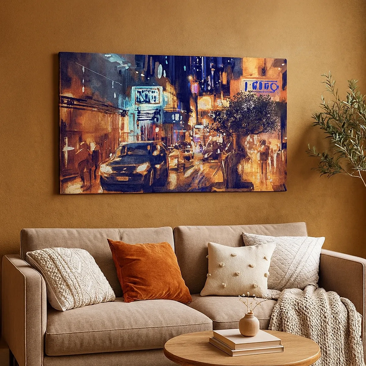 Impression sur toile - Image sur toile - Et la ville ne dort pas - 30x30 cm