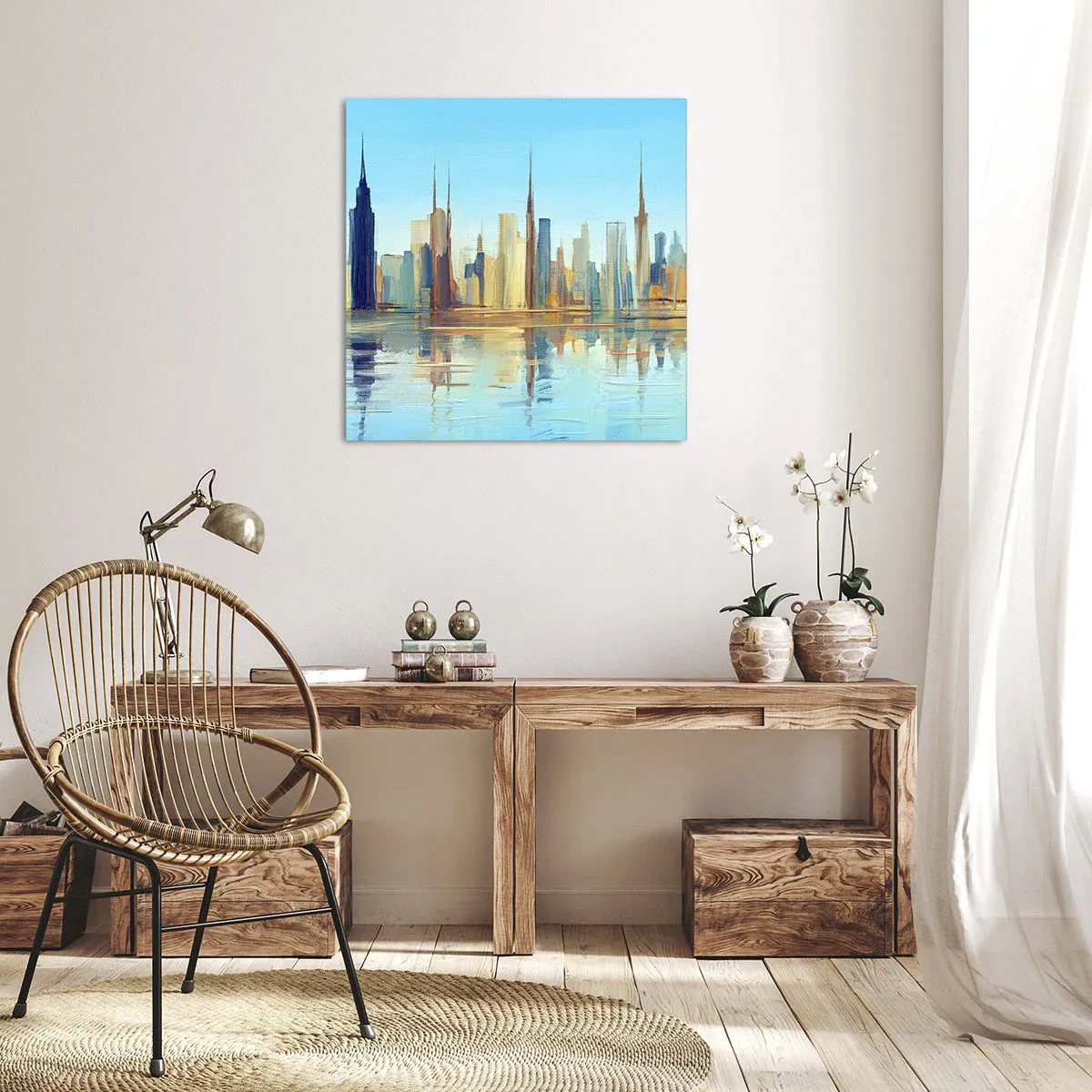 Impression sur toile - Image sur toile - Une métropole ensoleillée - 30x30 cm