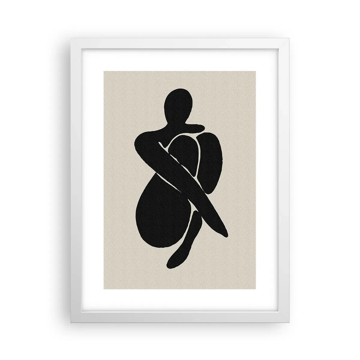 Affiche dans un cadre blanc - Poster - Dans ses propres bras - 30x40 cm