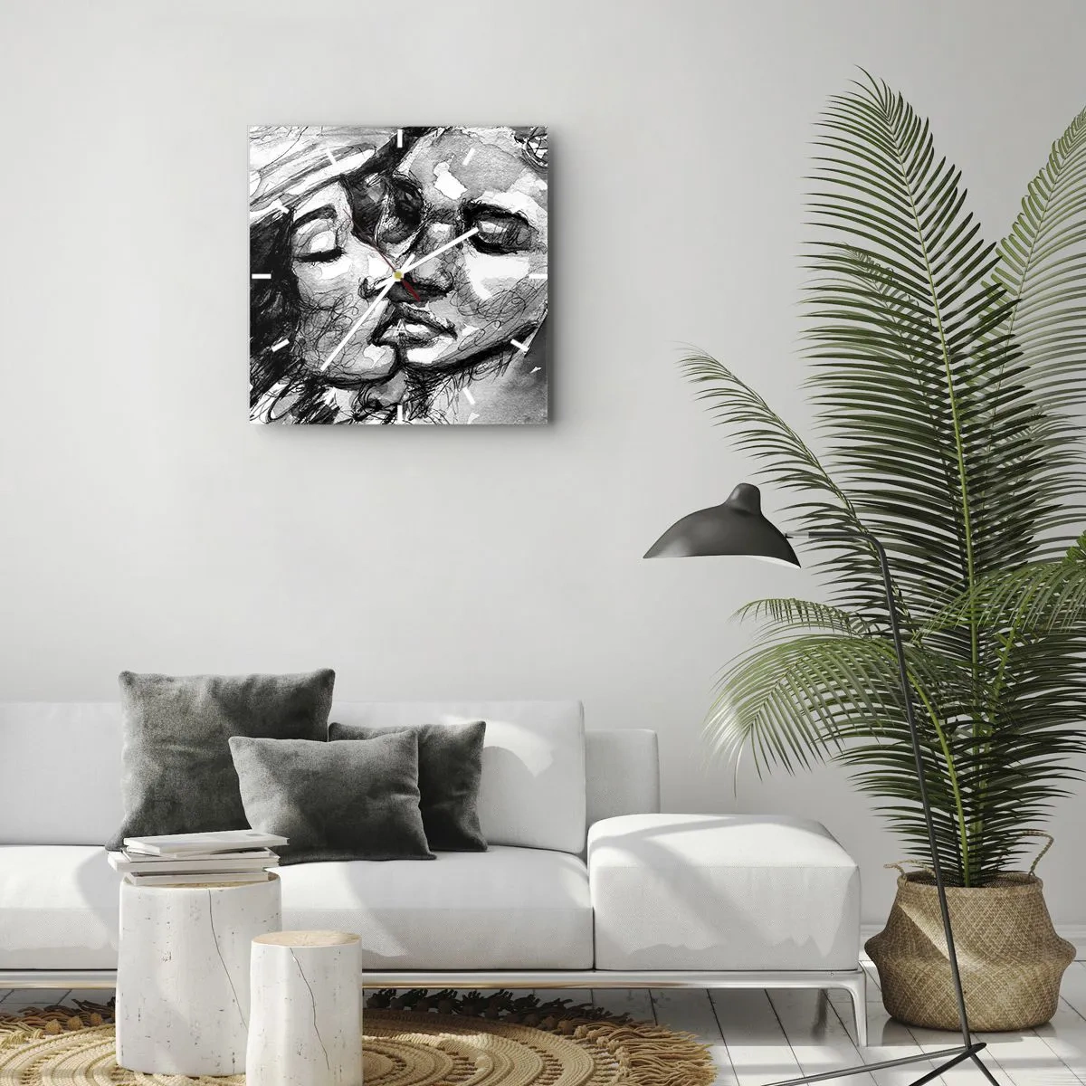 Horloge murale - Pendule murale - Un moment tendre - 40x40 cm