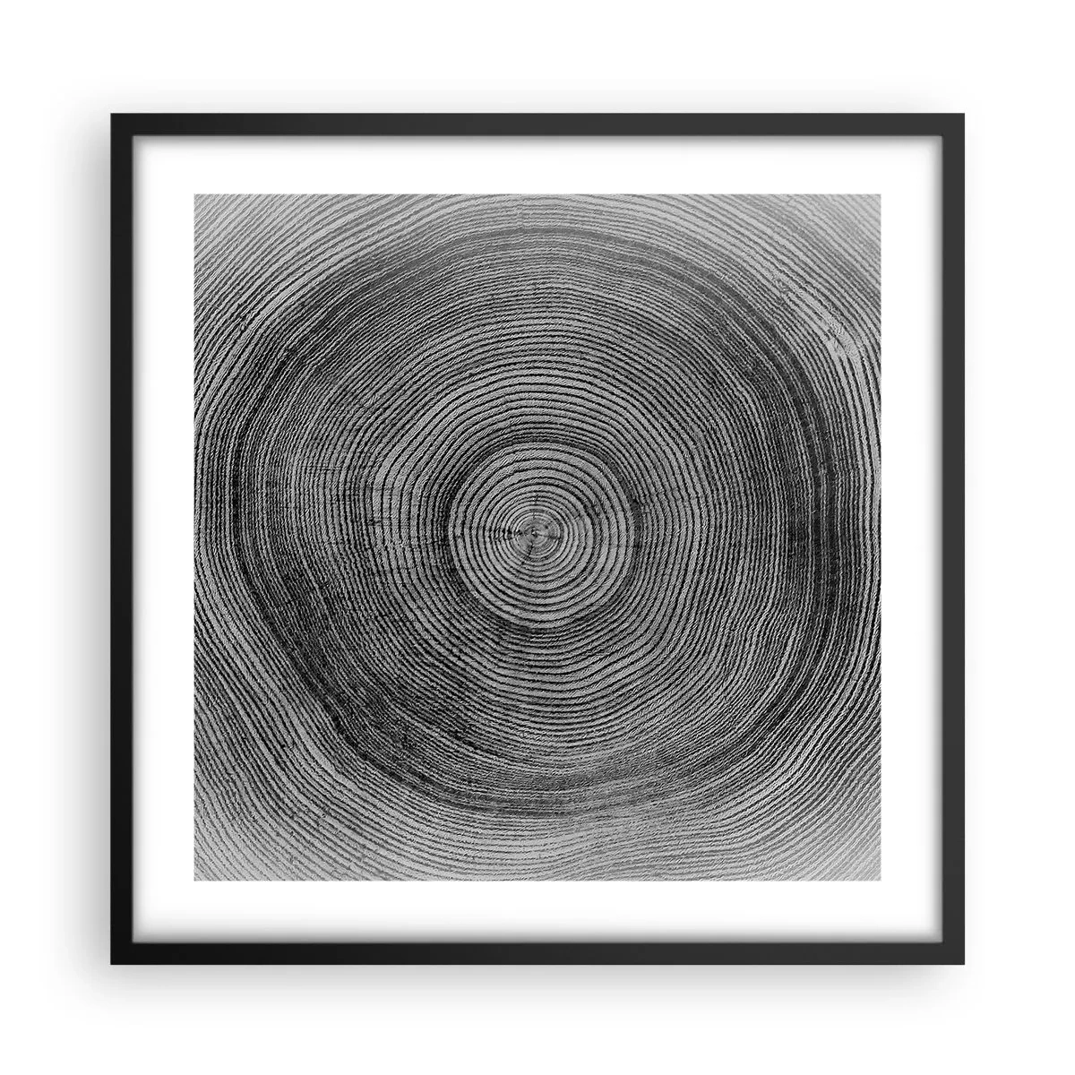 Affiche dans un cadre noir - Poster - Signe du temps - 50x50 cm