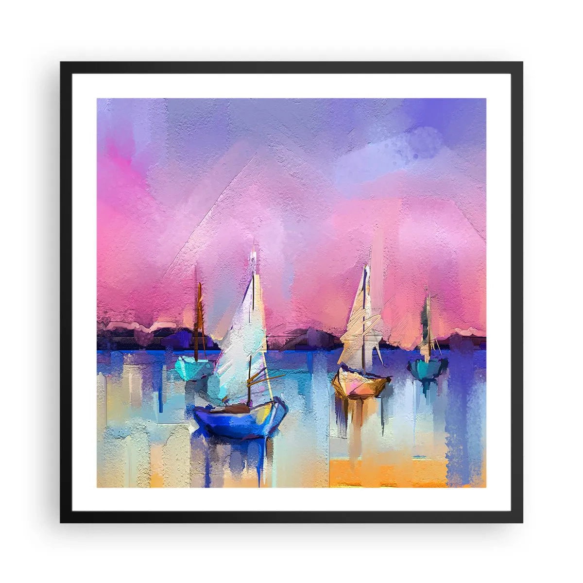 Affiche dans un cadre noir - Poster - Direction: les eaux larges - 60x60 cm