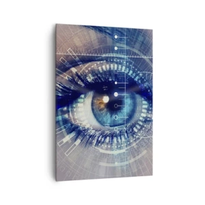 Impression sur toile - Image sur toile - Un œil technologique avec une interface futuriste - 70x100cm - Tu penses que tu me connais - Décoration murale moderne pour le salon et la chambre ARTTOR