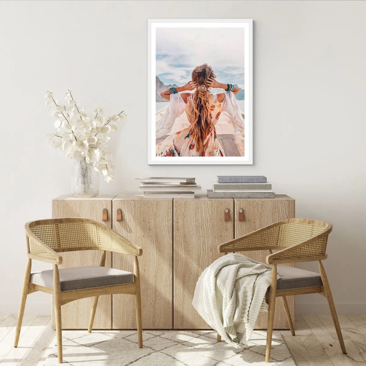 Affiche dans un cadre blanc - Poster - En route vers le bonheur - 30x40 cm