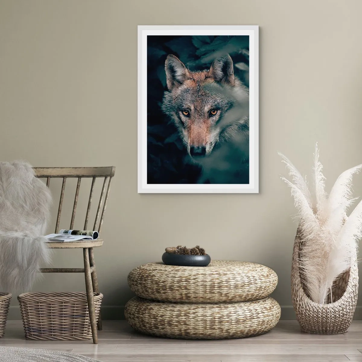 Affiche dans un cadre blanc - Poster - Chasseur - 30x40 cm