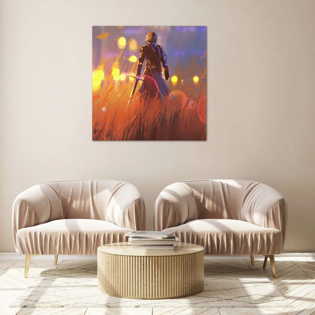 Impression sur verre - Image sur verre - Chevalier errant - 30x30 cm