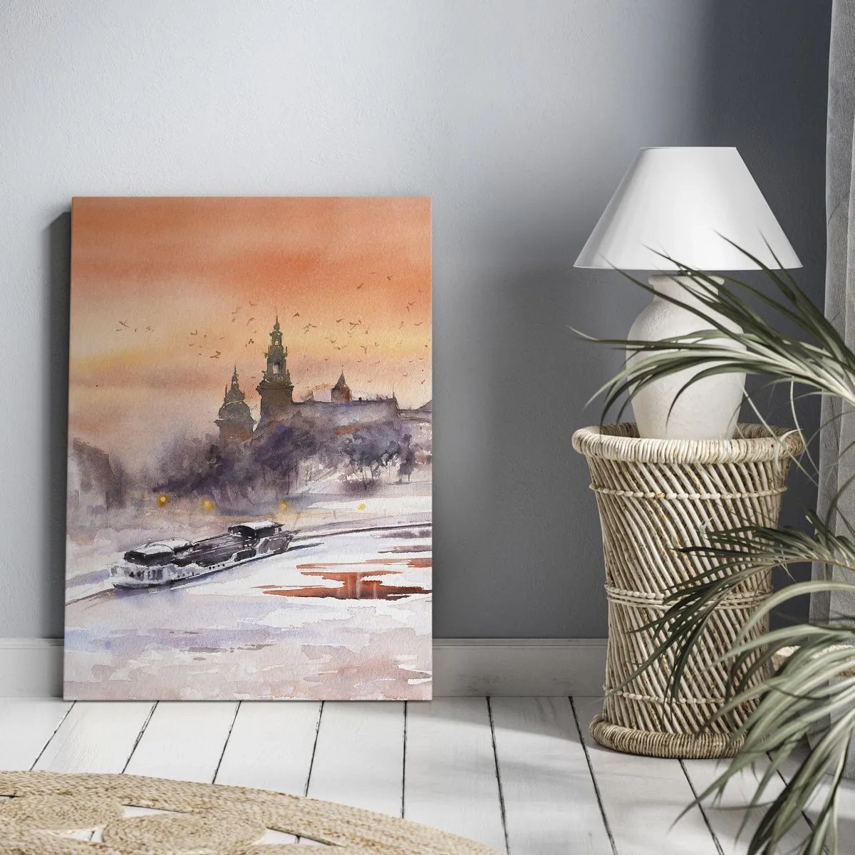 Impression sur toile - Image sur toile - Coucher de soleil royal - 55x100 cm