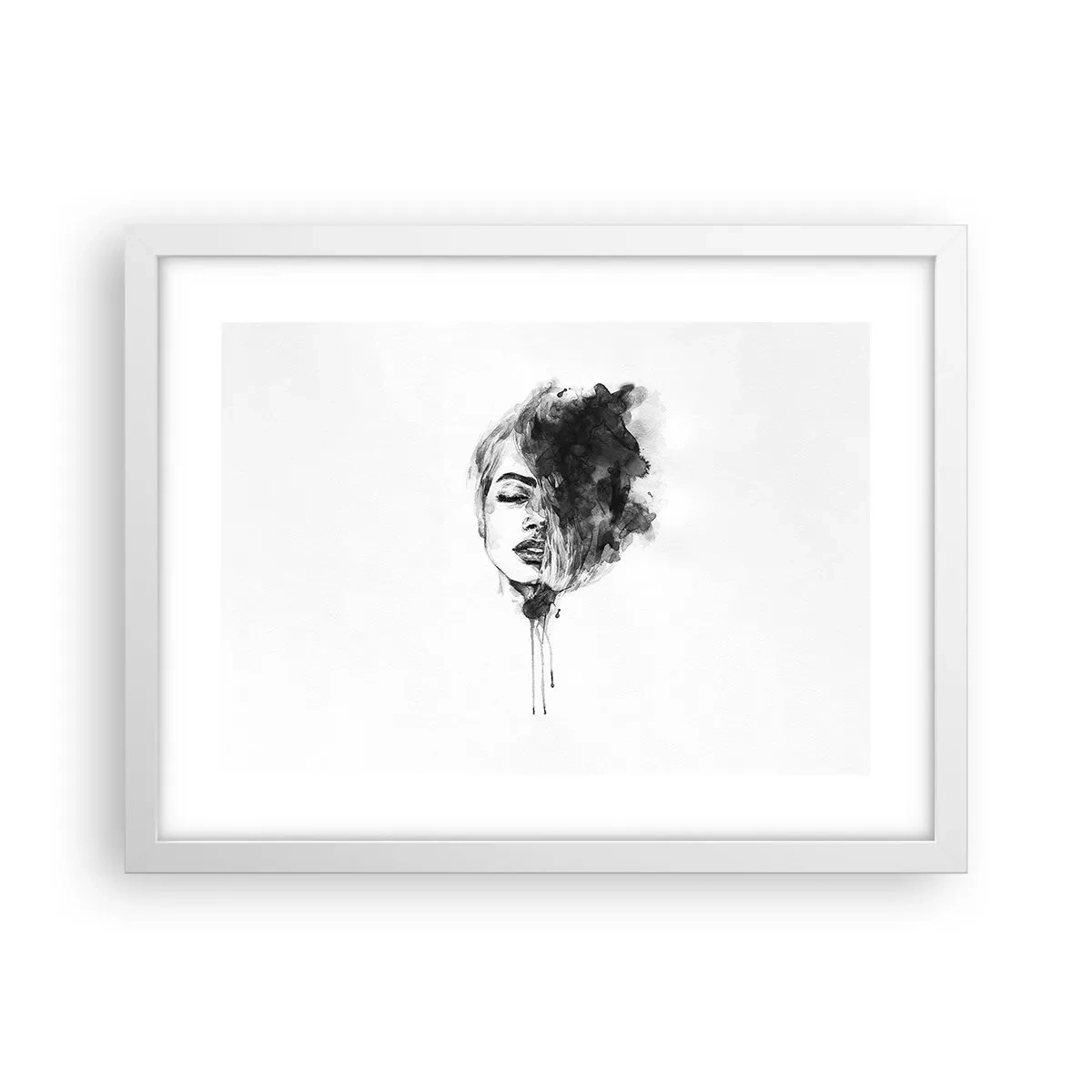 Affiche dans un cadre blanc - Poster - De quoi rêve la fille - 40x30 cm