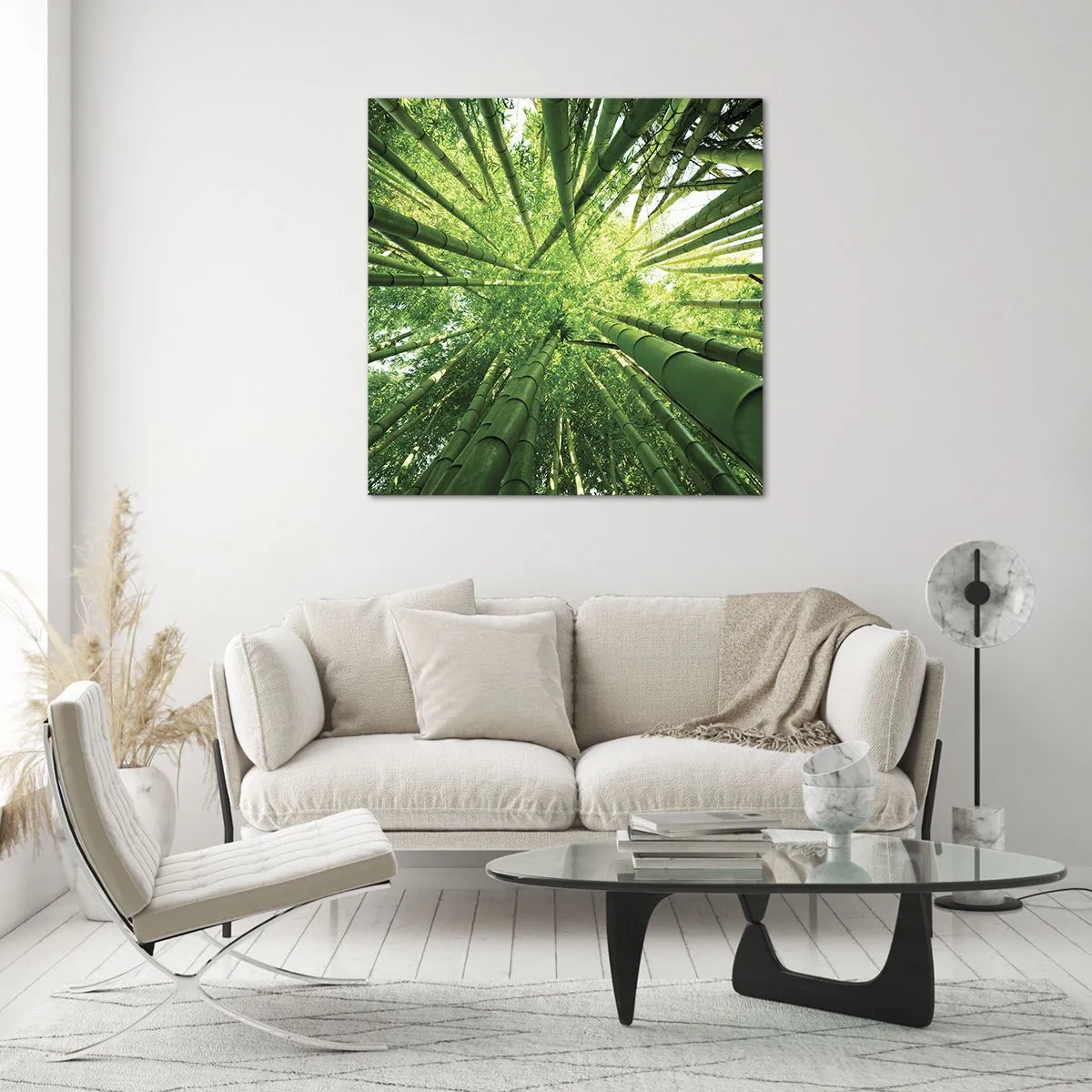 Impression sur verre - Image sur verre - Dans une bambouseraie - 30x30 cm