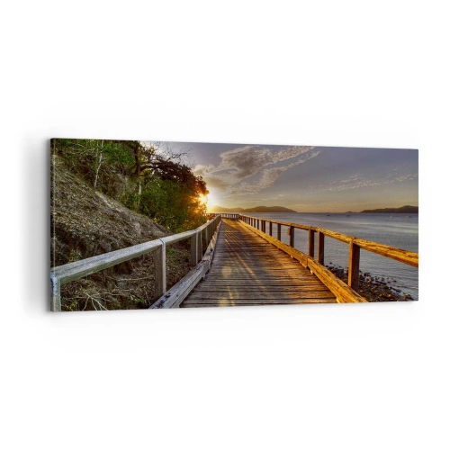 Impression sur toile - Image sur toile - Aller, aller tout le temps en direction du soleil - 100x40 cm