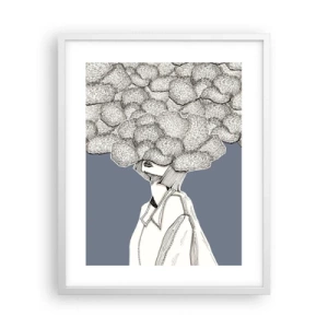 Affiche dans un cadre blanc - Poster - La tête dans les nuages - 40x50 cm