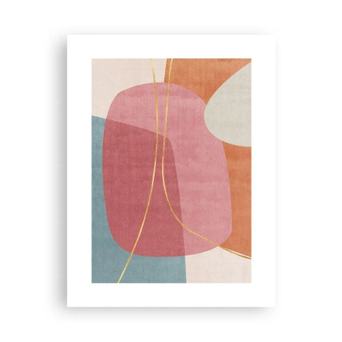 Affiche - Poster - Composition pastel au fil d'or - 30x40 cm