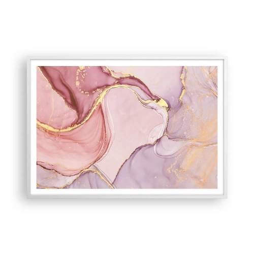 Affiche dans un cadre blanc - Poster - Caresse de couleurs - 100x70 cm