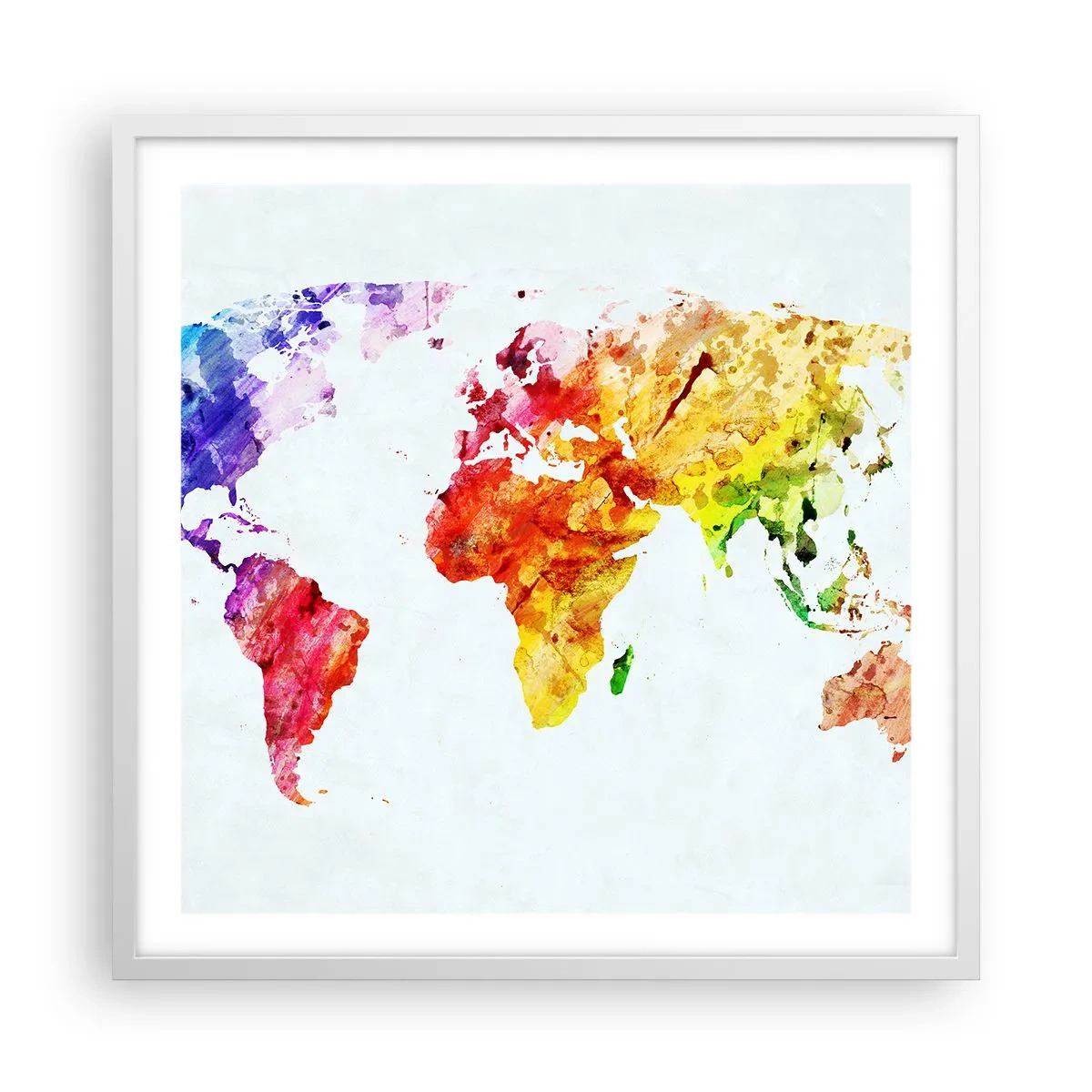Affiche dans un cadre blanc - Poster - Toutes les couleurs du monde - 60x60 cm