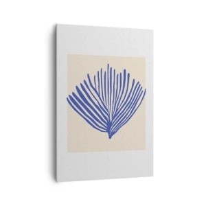 Impression sur toile - Image sur toile - Éventail bleu - 70x100 cm
