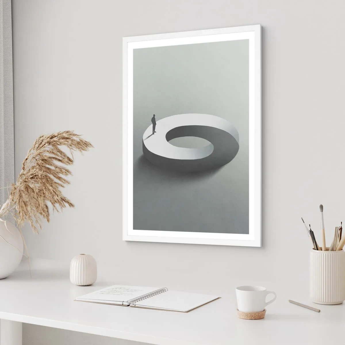 Affiche dans un cadre blanc - Poster - Et sois intelligent ici - 30x40 cm