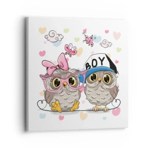 Impression sur toile - Image sur toile - On s'aime! - 30x30 cm