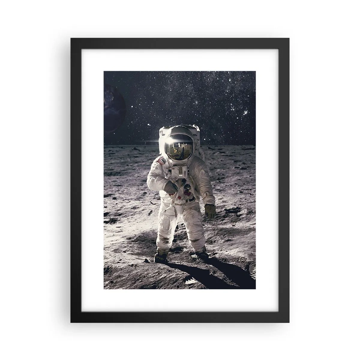 Affiche dans un cadre noir - Poster - Salutations de la lune - 30x40 cm