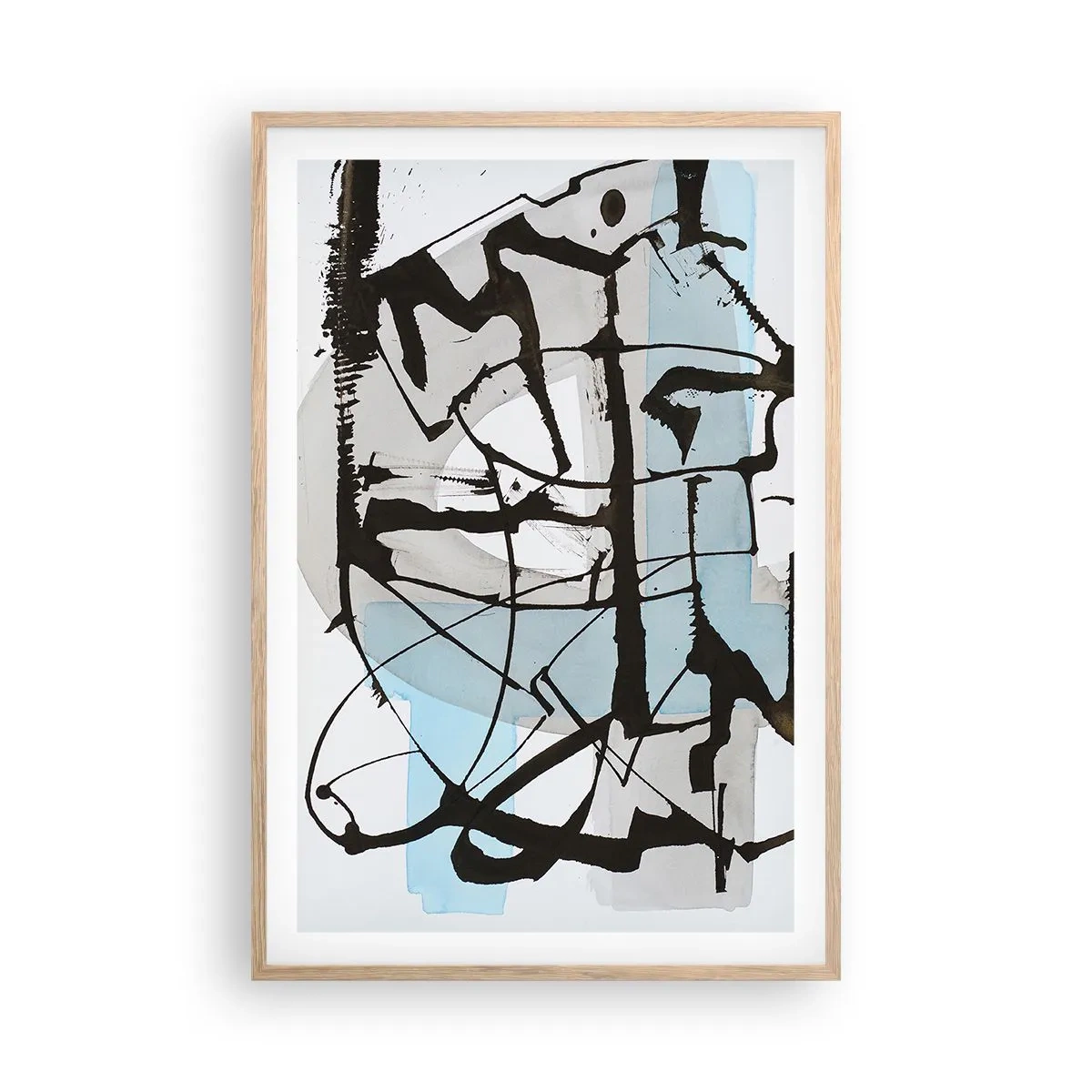 Affiche dans un chêne clair - Poster - Bleu malgré tout - 61x91 cm