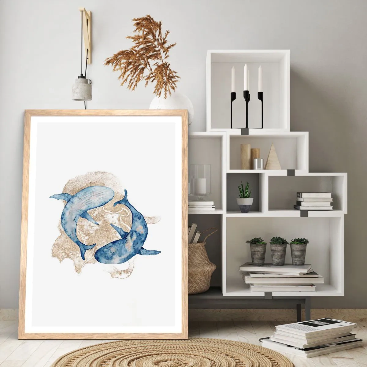 Affiche dans un chêne clair - Poster - Amis ou amoureux? - 50x70 cm